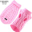 (EXTRA WARM) DOG AND CAT CABLE KNIT SWEATER - PINK-0