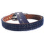 Blue Fabric & Brown Faux Leather Collar-2