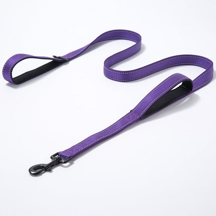 Haustierprodukte Hundeleine, doppelt verdickte, reflektierende Hundeleine aus Nylon - Bud and Sunny